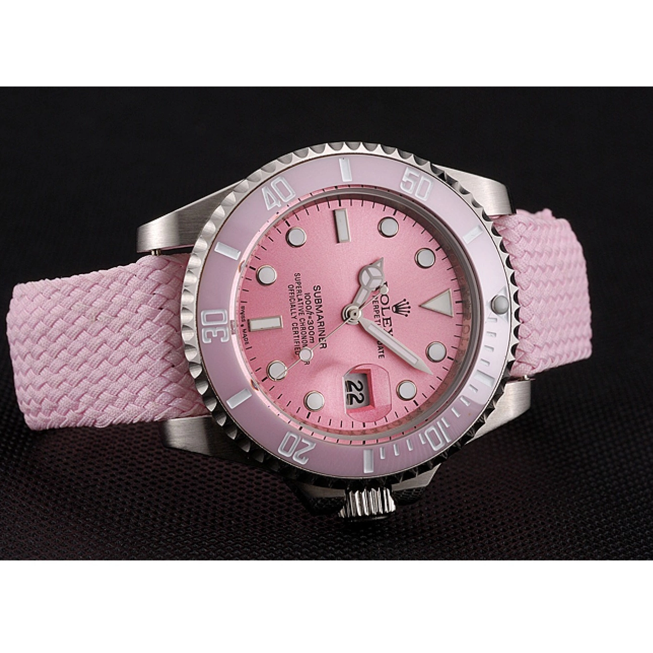 Good Copy Rolex Watches Rolex Submariner Bezel Bracelet Fabric Pink Pink Pink 1453866 Dial 0819